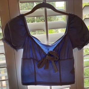 Blue Tank Top with bow in front